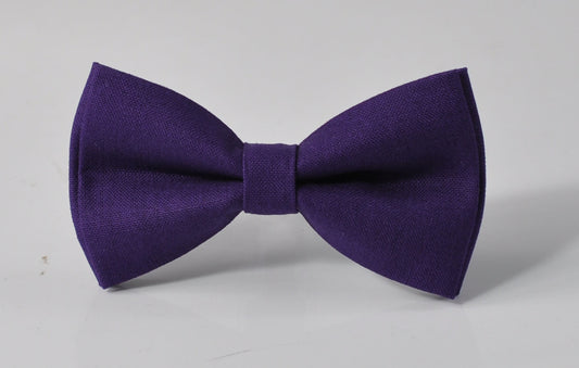 Eggplant Purple Violet Dark Purple Pretied Cotton Handmade Bow tie Bowtie for Men Adult / Youth Teenage / Boy Kids / Toddler Baby Infant