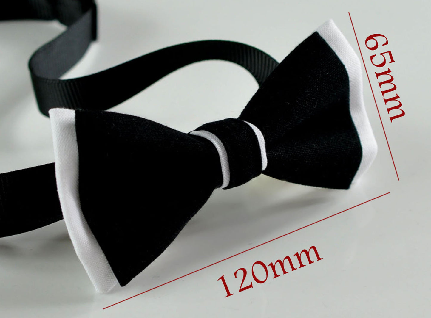 Men Adult Black + White 100% Cotton Bow tie Bowtie + Pocket Square Hanky Handkerchief Wedding Set