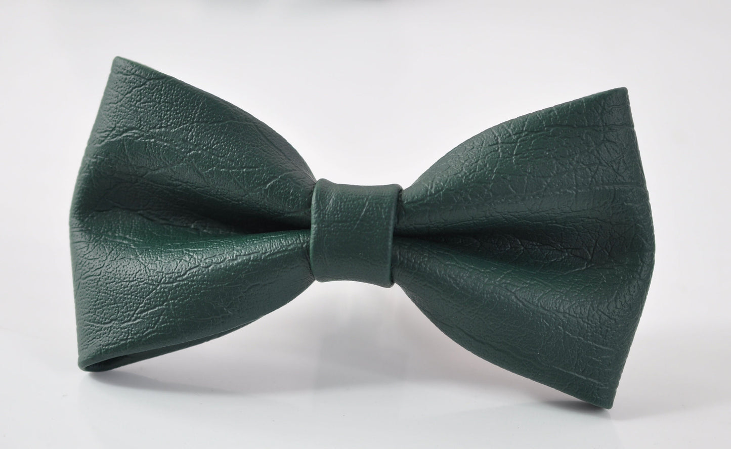 Dark Emerald Green Hunter Green Faux Leather Pretied Bow Tie Bowties Wedding Party for Men Adult / Youth Teenage / Toddler Boy / Baby Infant