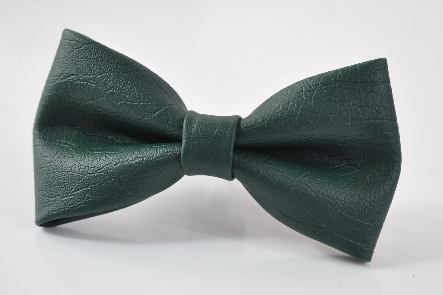 Dark Emerald Green Hunter Green Faux Leather Bow tie + Grey Elastic Suspenders Braces for Baby infant / Boy Kids / Youth Teenage / Adult