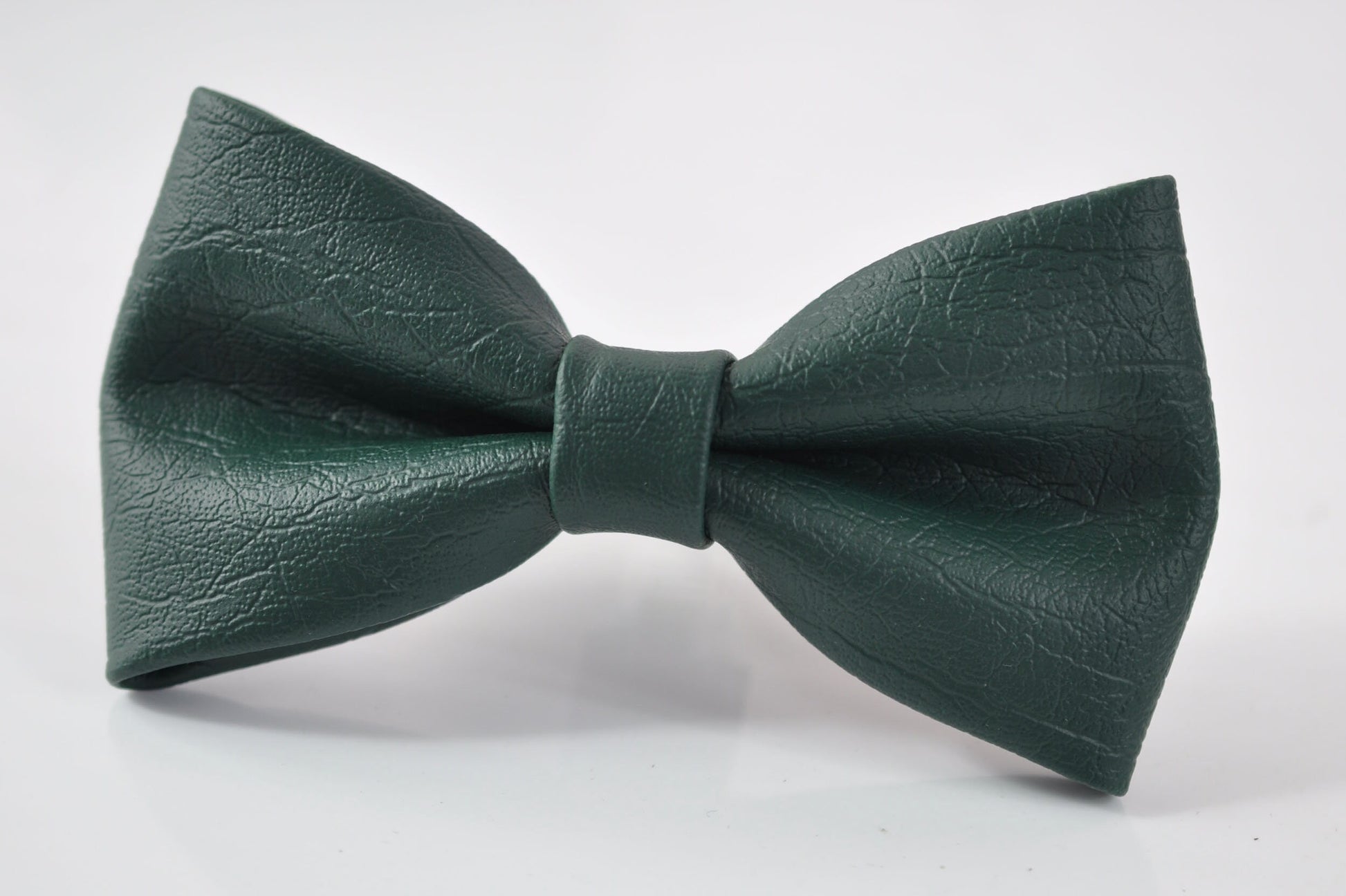 Dark Emerald Green Hunter Green Faux Leather Bow tie + Grey Elastic Suspenders Braces for Baby infant / Boy Kids / Youth Teenage / Adult