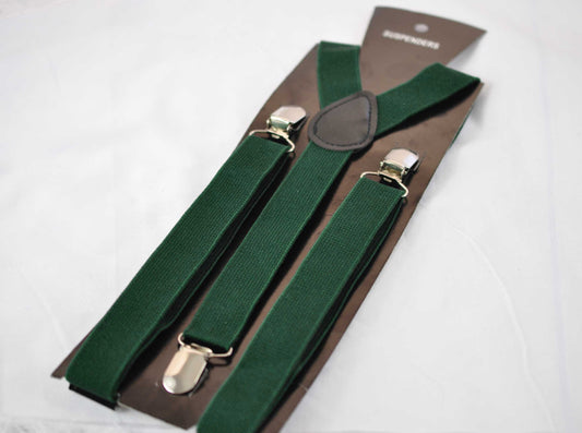 Dark Emerald Green Bottle Green Hunter Green 25MM Elastic Suspenders Braces for Men Adult / Youth Teenage / Kids Boy /Toddler Baby Infant