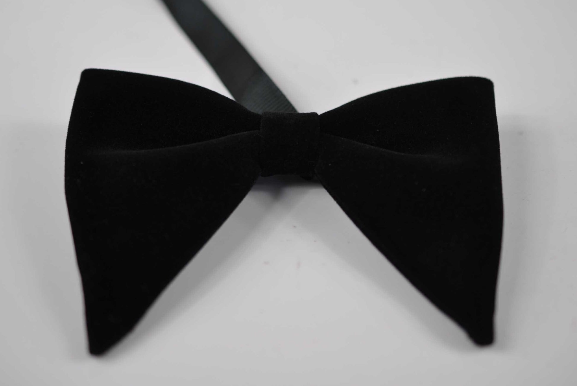 Men BLACK Solid Velvet Large Butterfly Oversized Oversize Bow tie Bowtie + BLACK Elastic SUSPENDERS Braces
