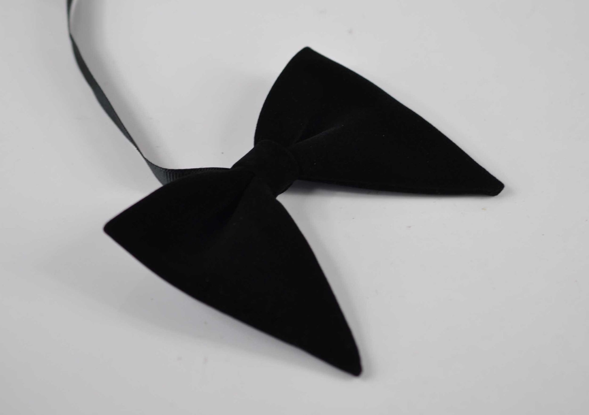 Men BLACK Solid Velvet Large Butterfly Oversized Oversize Bow tie Bowtie + BLACK Elastic SUSPENDERS Braces