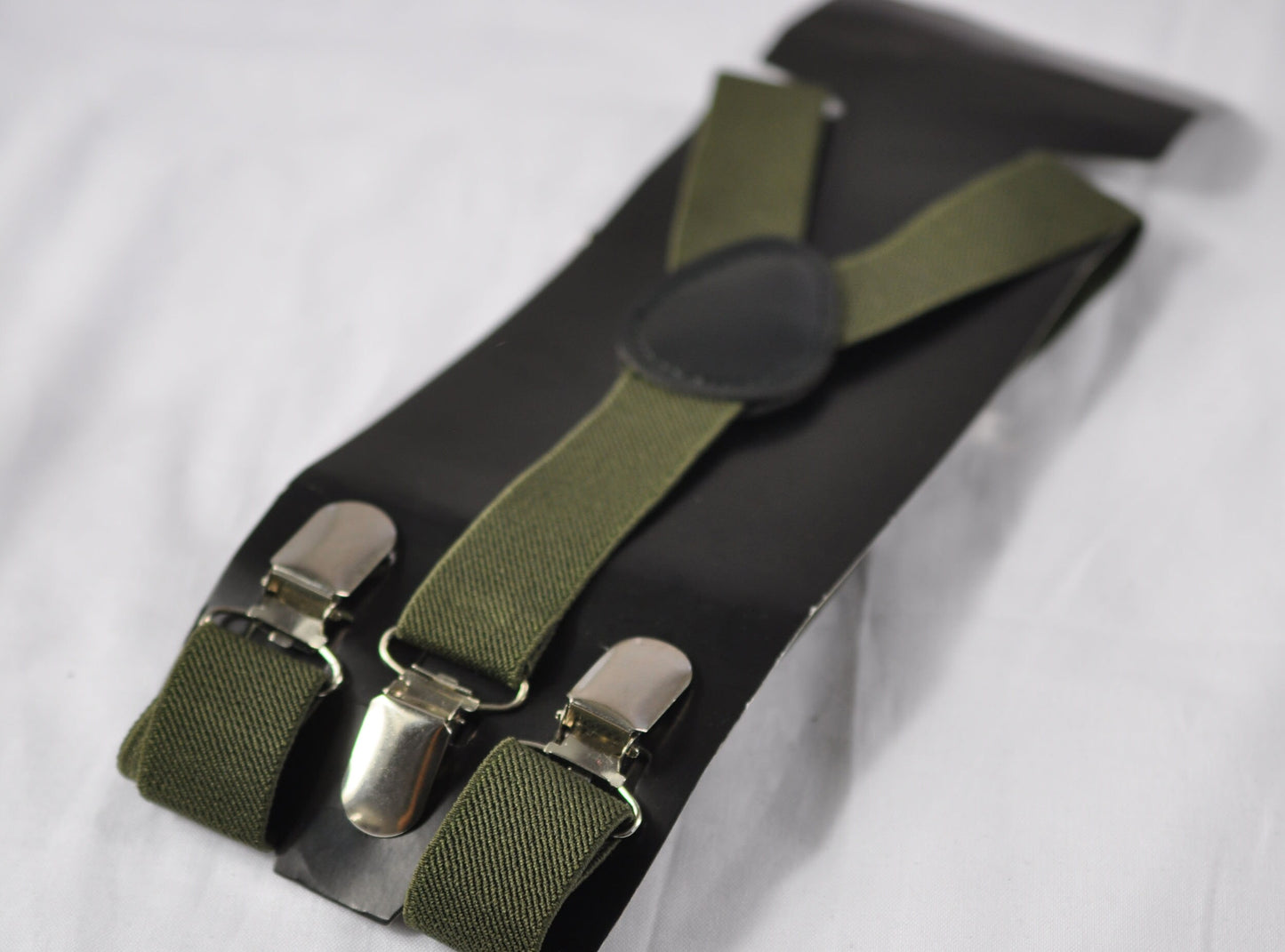 Olive Green Army Green Cotton Bow tie + Matched Elastic Braces Suspenders for Men Adult / Youth Teenage / Boy Kids / Baby Infant Toddler