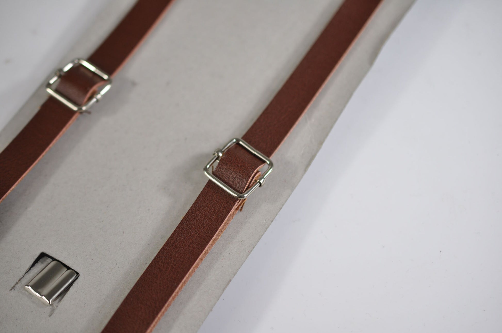 Toffee Brown Cotton Bow tie Bowtie + Faux Leather Skinny Suspenders Braces for Youth Teenage / Boy Kids / Toddler Baby infant