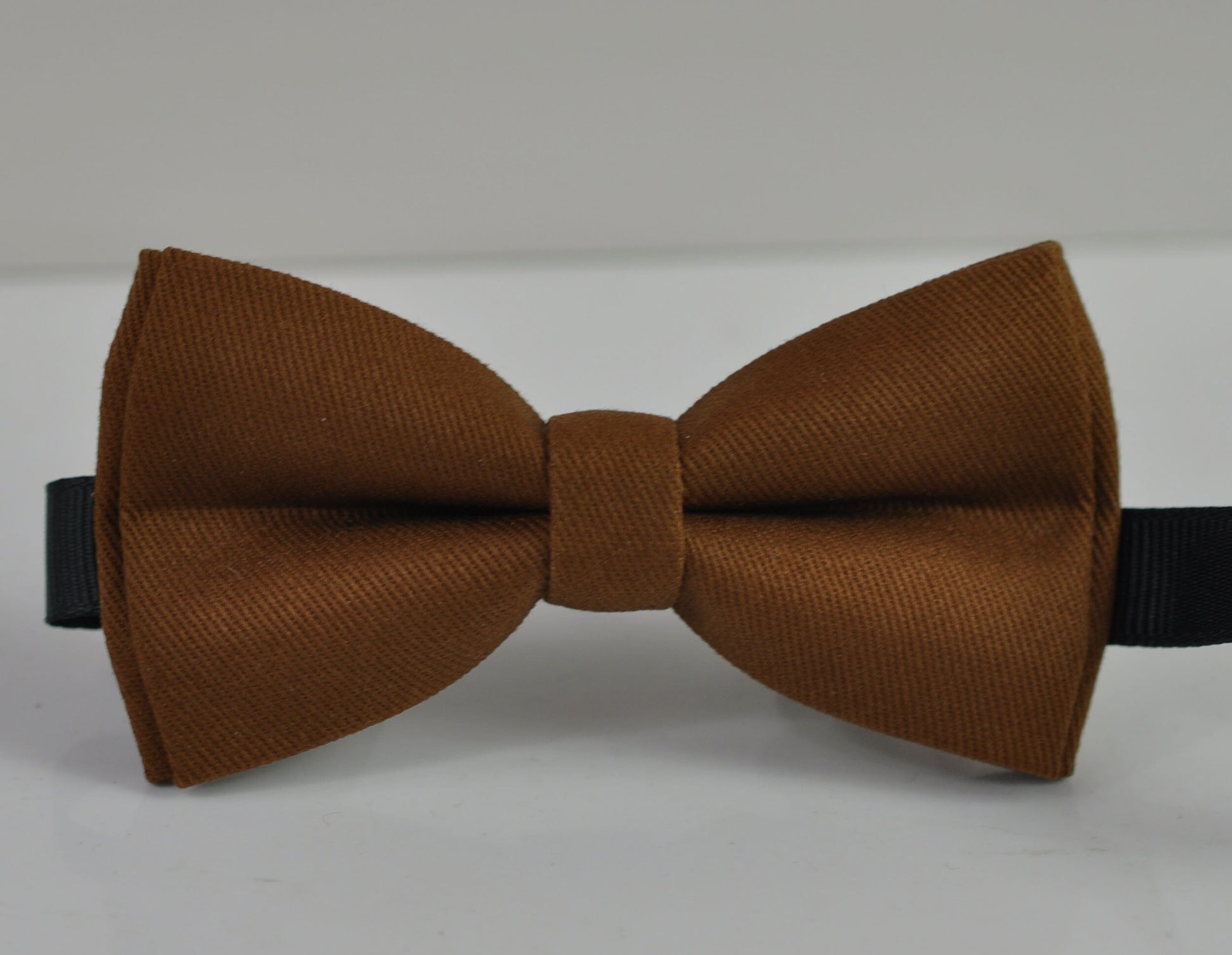 Toffee Brown Cotton Bow tie Bowtie + Tan Skinny Faux Leather Adjustable Suspenders Braces for Youth Teenage / Boy Kids / Infant toddler Baby