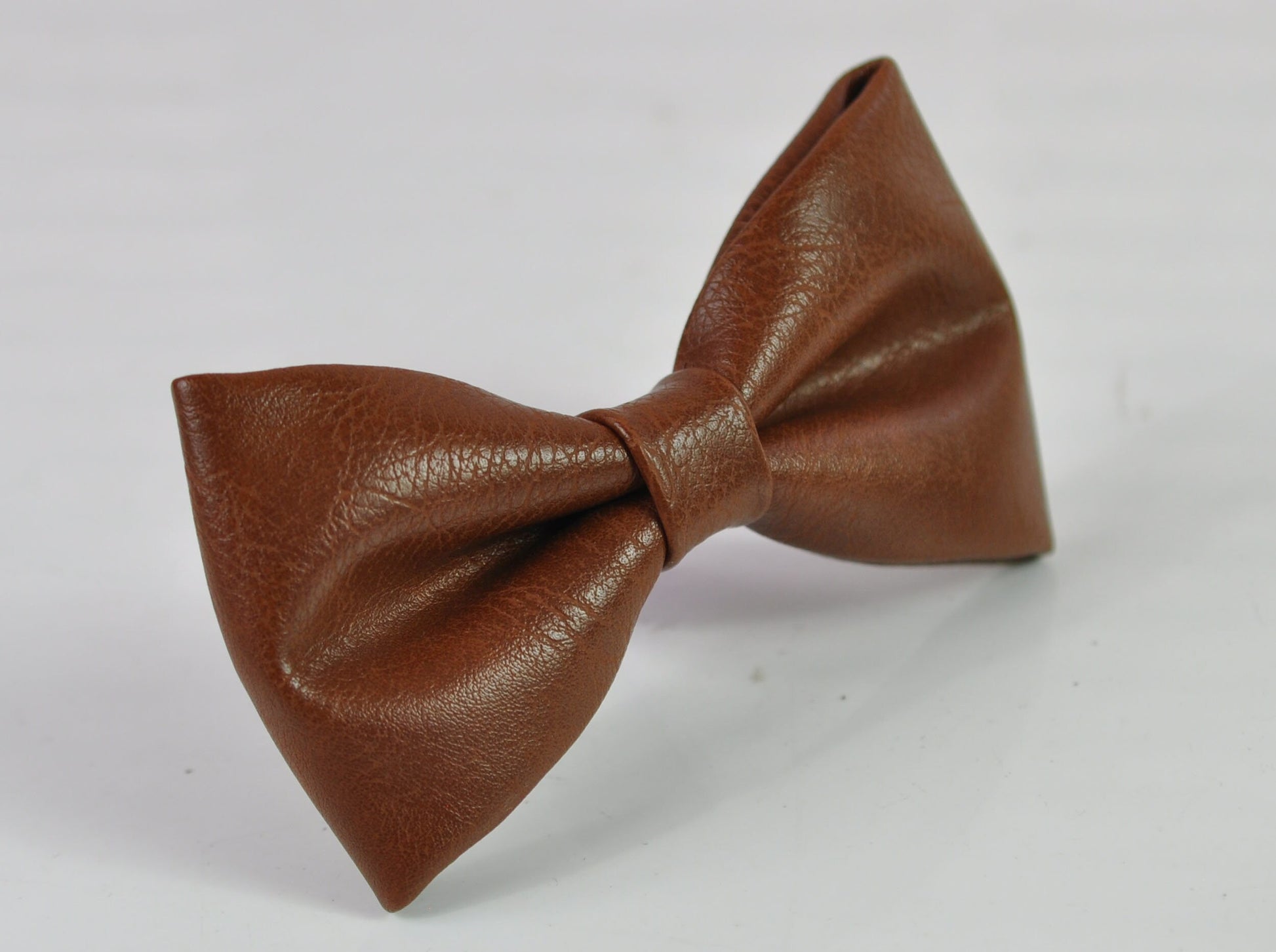 Toffee Brown Faux Leather Bow tie + Matched Elastic Suspenders Braces for Baby infant Toddler / Boy Kids / Youth Teenage / Adult Men