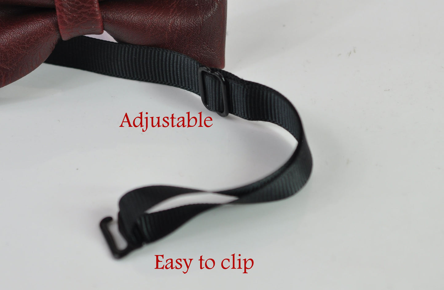 Burgundy Red Dark Red Faux Leather Bow tie + Wine Red Elastic Suspenders Braces Baby infant Toddler / Boy Kids / Youth Teenage / Adult Men