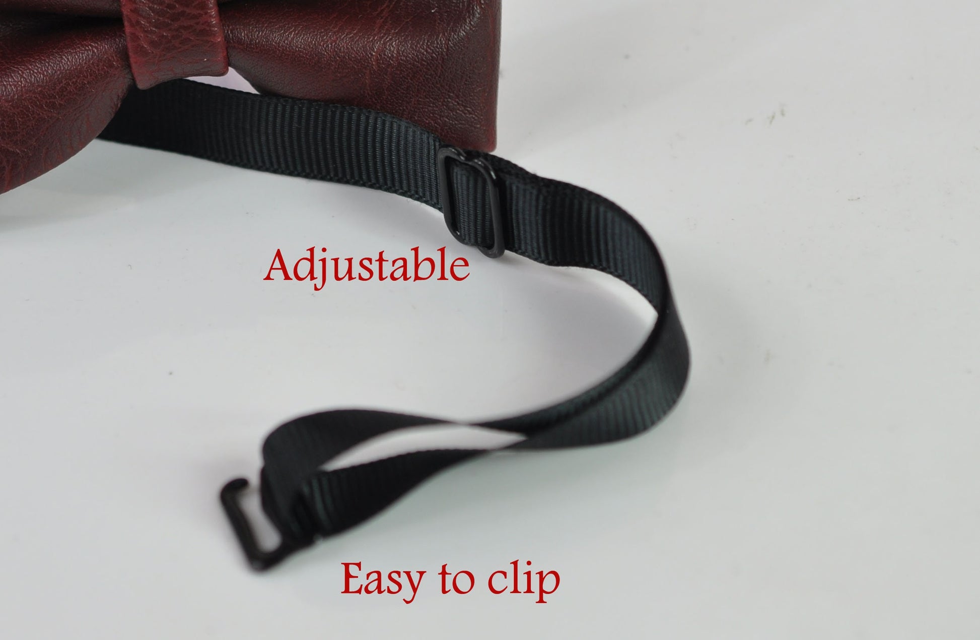 Burgundy Red Dark Red Faux Leather Bow tie + Wine Red Elastic Suspenders Braces Baby infant Toddler / Boy Kids / Youth Teenage / Adult Men