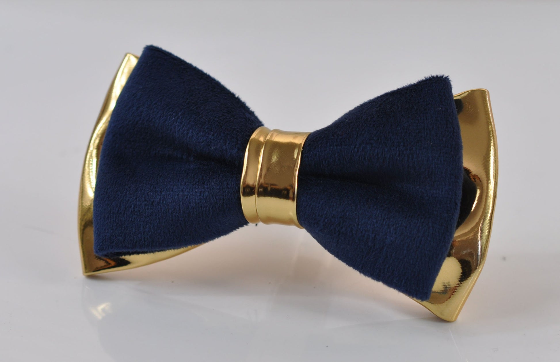 Navy Blue Velvet Gold Faux Leather Bow tie + Army Green Elastic Suspenders Braces for Men / Youth Teenage / Boy Kids / Baby Infant Toddler