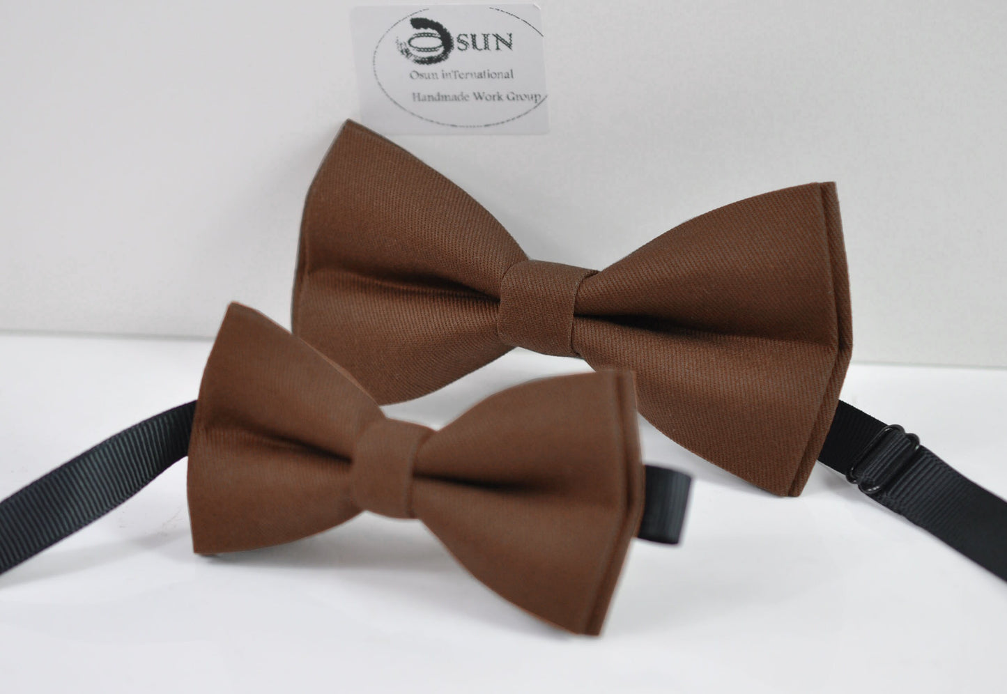 Father Son Match 100% Cotton Handmade Toffee Brown Bow Tie Bowtie for Men Adult / Youth Teeenage / Boy Kids / Baby Infant