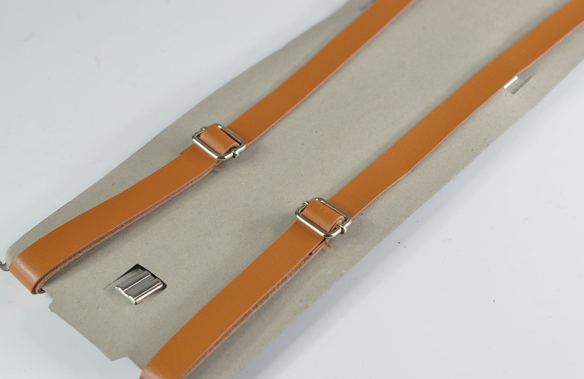 Toffee Brown Cotton Bow tie Bowtie + Tan Skinny Faux Leather Adjustable Suspenders Braces for Youth Teenage / Boy Kids / Infant toddler Baby