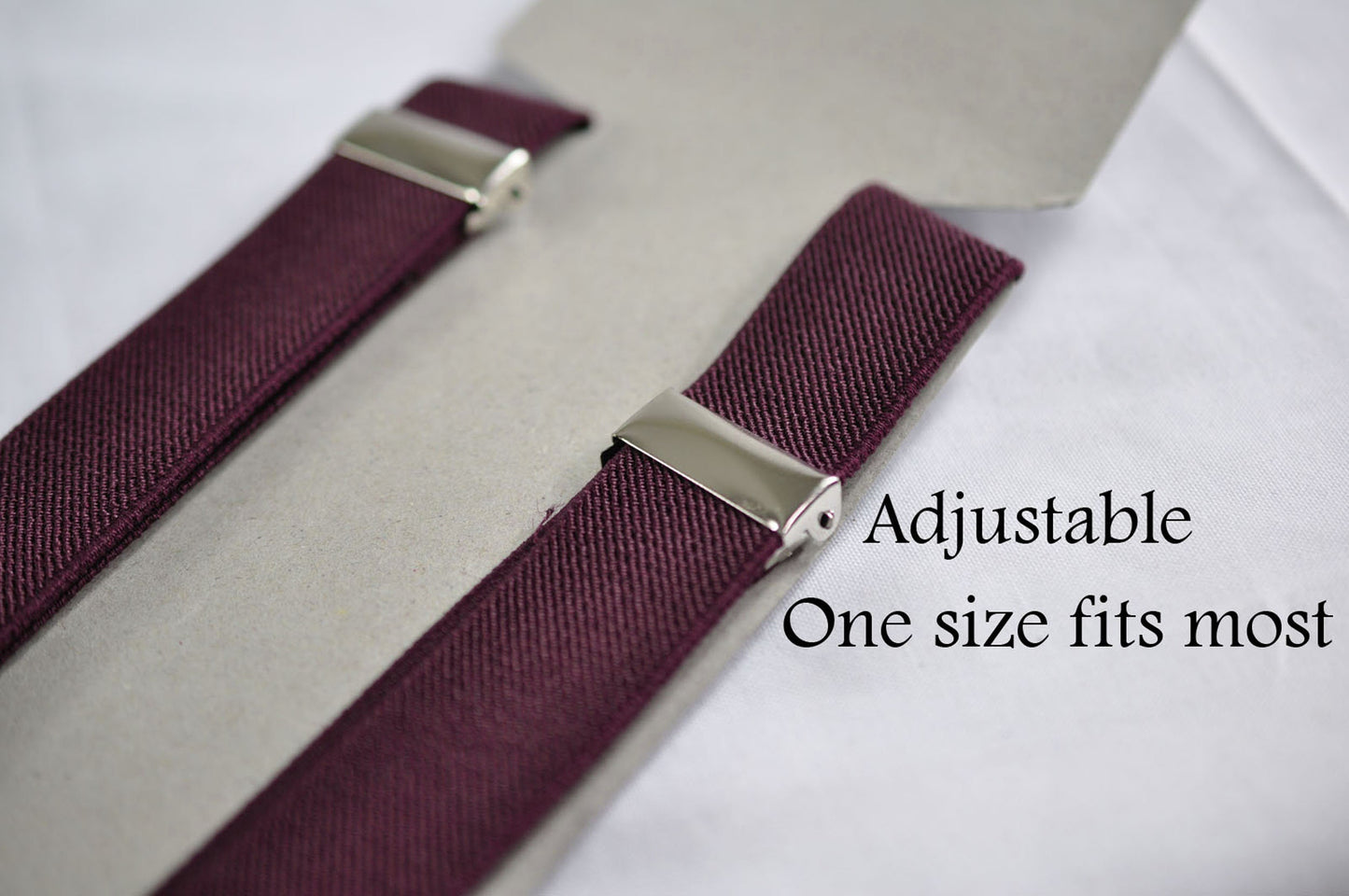 Burgundy Red Dark Red Faux Leather Bow tie + Wine Red Elastic Suspenders Braces Baby infant Toddler / Boy Kids / Youth Teenage / Adult Men
