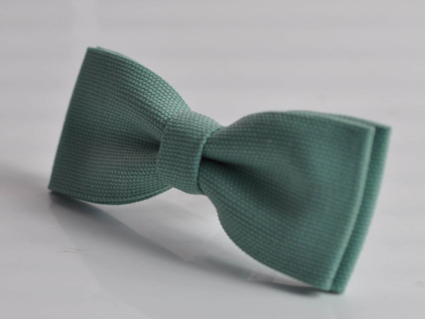 Sage Green Cotton Skinny Narrow Bow Tie + Navy Blue Elastic Suspenders Braces for Men / Youth Teenage / Boy Kids / Baby Infant Toddler