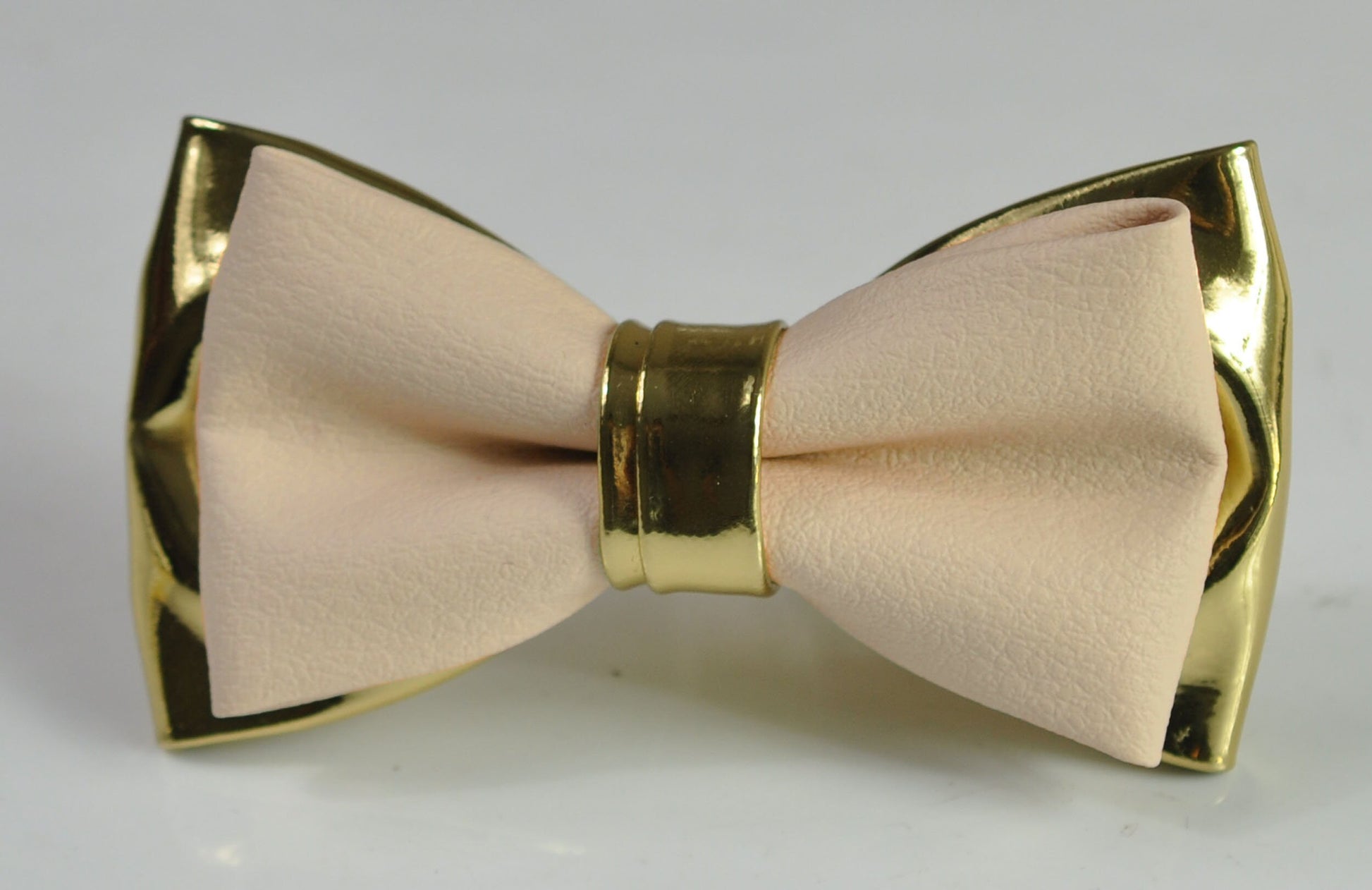 Cream White Pearl White Ivory and Gold Faux Leather Bow tie + Brown Leather Suspenders Braces for Baby infant / Boy Kids / Youth Teenage