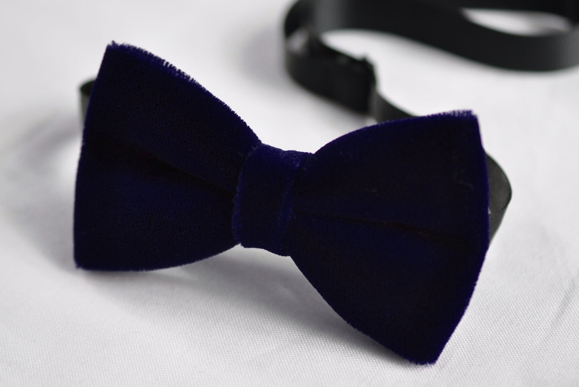 Navy Blue Dark Blue Velvet Bow tie Bowtie + Pocket Square Hanky Handkerchief for Men / Youth Teenage / Boy Kids / Infant Toddler Baby