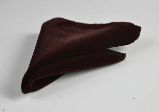 Dark Brown Double Velvet Pocket Square Hanky Handkerchief Wedding for Men / Youth / Boys Kids / Baby Infant Toddler