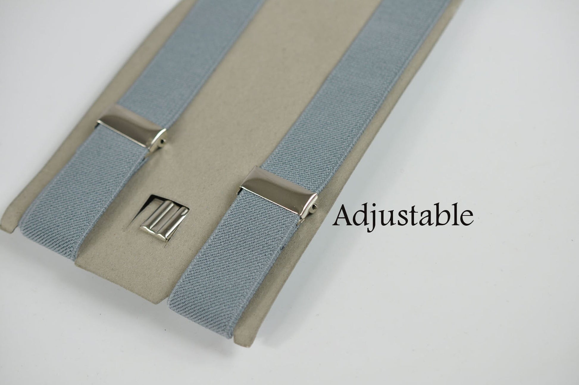 Silver Grey and Gold Faux Leather Bow tie + Light Grey Elastic Suspenders Braces for Men / Youth Teenage / Boy Kids / Baby Infant Toddler