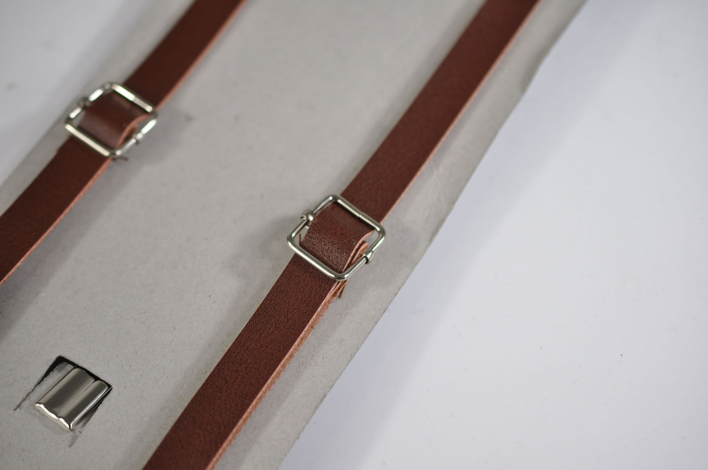 Sage Green Cotton Gold Faux Leather Bow tie + Brown Faux Leather Suspenders Braces for Youth Teenage / Boy Kids / Baby Infant Toddler