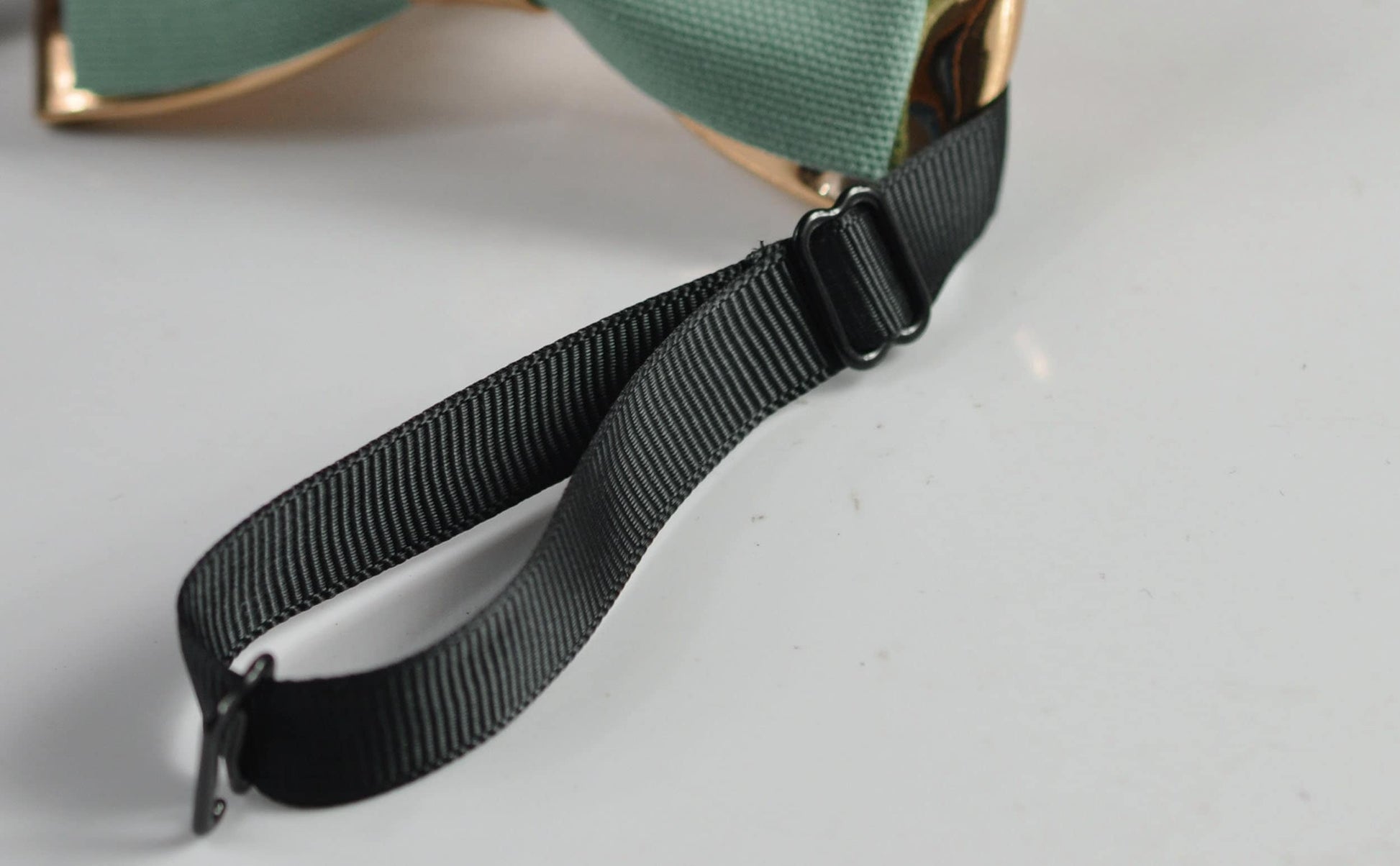 Sage Green Cotton Rose Gold Faux Leather Bow Tie + Navy Blue Elastic Suspenders Braces for Men / Teenage / Boy Kids / Baby Infant Toddler