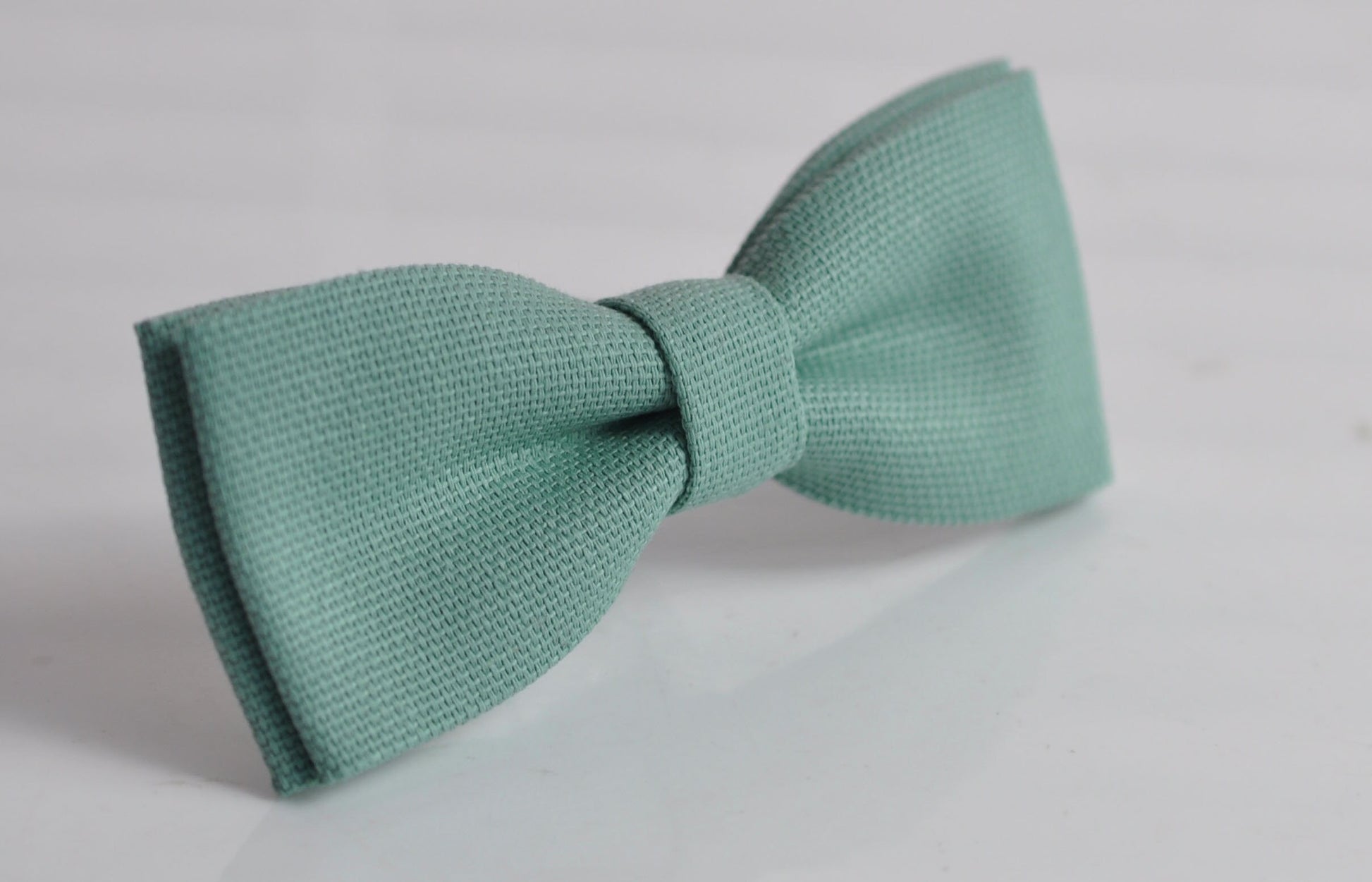 Sage Green Cotton Skinny Narrow Bow Tie + Navy Blue Elastic Suspenders Braces for Men / Youth Teenage / Boy Kids / Baby Infant Toddler