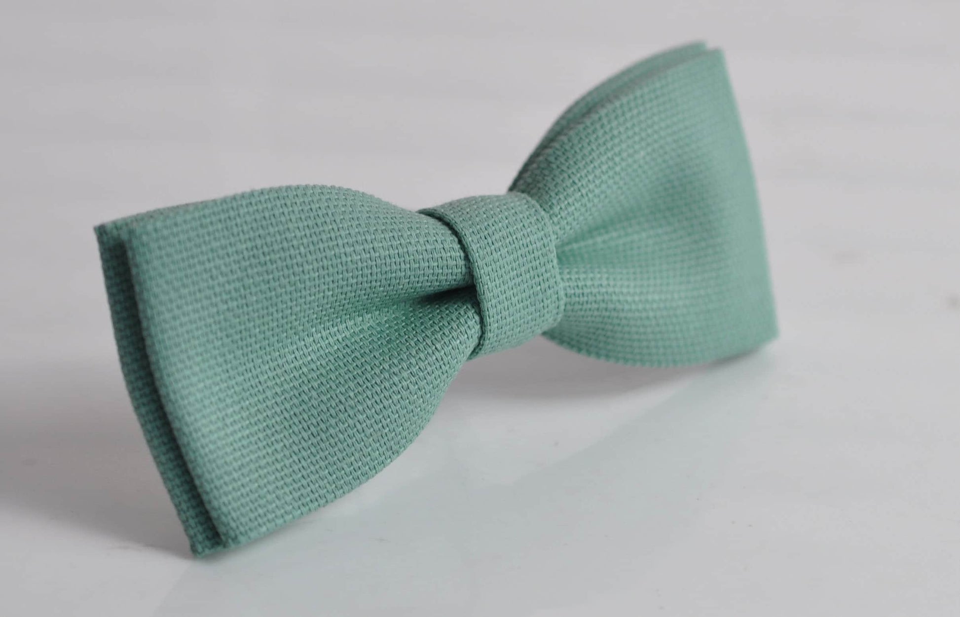 Sage Green Cotton Skinny Narrow Bow tie + Tan Brown Elastic Suspenders Braces for Men Adult / Teenage Youth / Boy Kids / Baby Infant Toddler