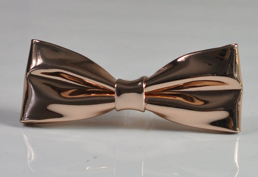 Rose Gold Golden Faux Leather SKINNY NARROW Bow Tie Bowtie for Men Adult / Youth Teenage / Boy Kids / Baby Infant Toddler Wedding Prom
