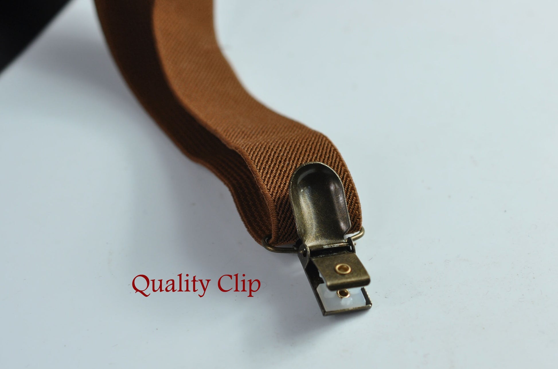 Toffee Brown 25MM Elastic Y-Back Suspenders Braces Bronze Metal Clips for Men Adult / Youth Teenage / Kids Boy /Toddler Baby Infant