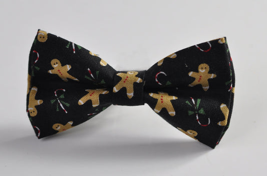 Xmas Christmas Gingerbread Man Cotton Pretied Black Yellow Bow Tie for Men Adult / Youth Teenage / Boy Kids / Baby Infant Toddler