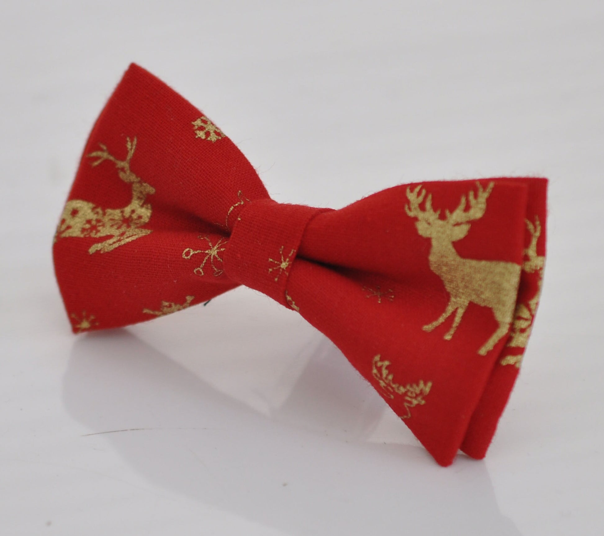 Xmas Christmas Elk Deer Red Cotton Bow tie + Tan Brown Elastic Suspenders Braces for Men / Youth Teenage/ Boys Kids / Baby Infant Toddler