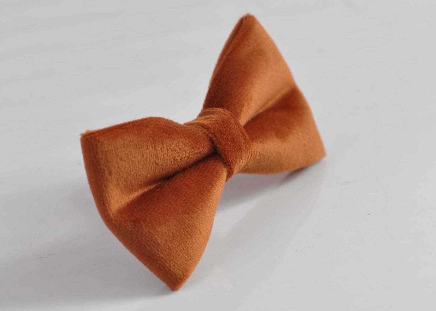 Rusty Rust Brown Velvet Bow tie + Tan Brown Elastic Leather Suspenders Braces for Men / Youth / Boys Kids / Baby Infant Toddler