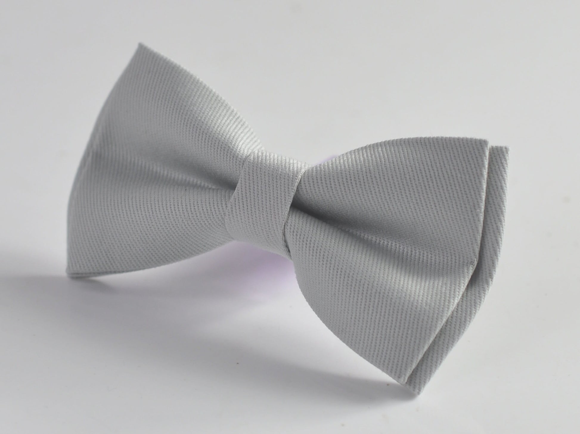 Silver Grey Light Gray Pretied Cotton Bow Tie Bowtie For Men Adult / Youth Teenage / Boy Kids / Infant Toddler Baby