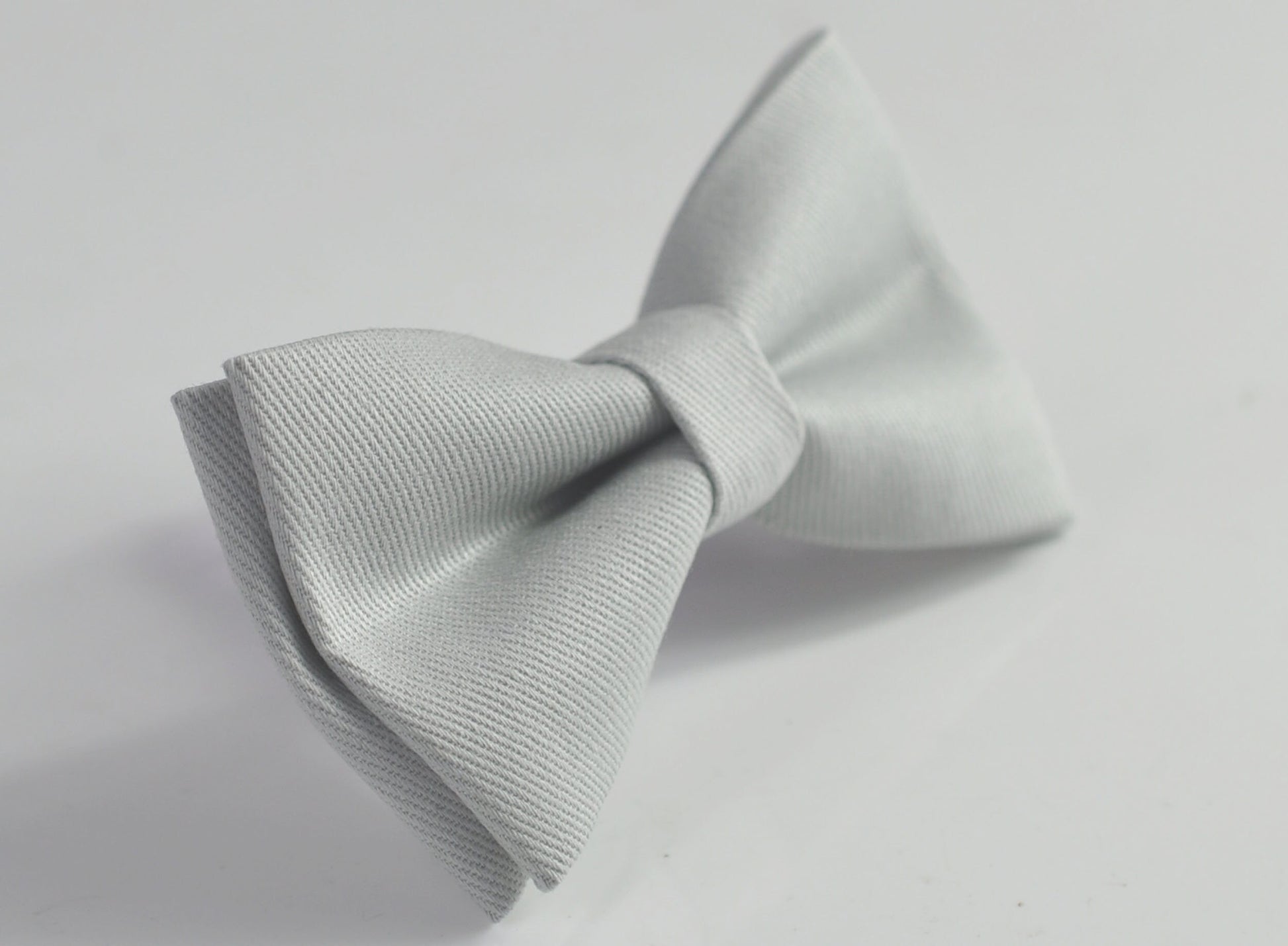 Silver Grey Light Gray Pretied Cotton Bow Tie Bowtie For Men Adult / Youth Teenage / Boy Kids / Infant Toddler Baby
