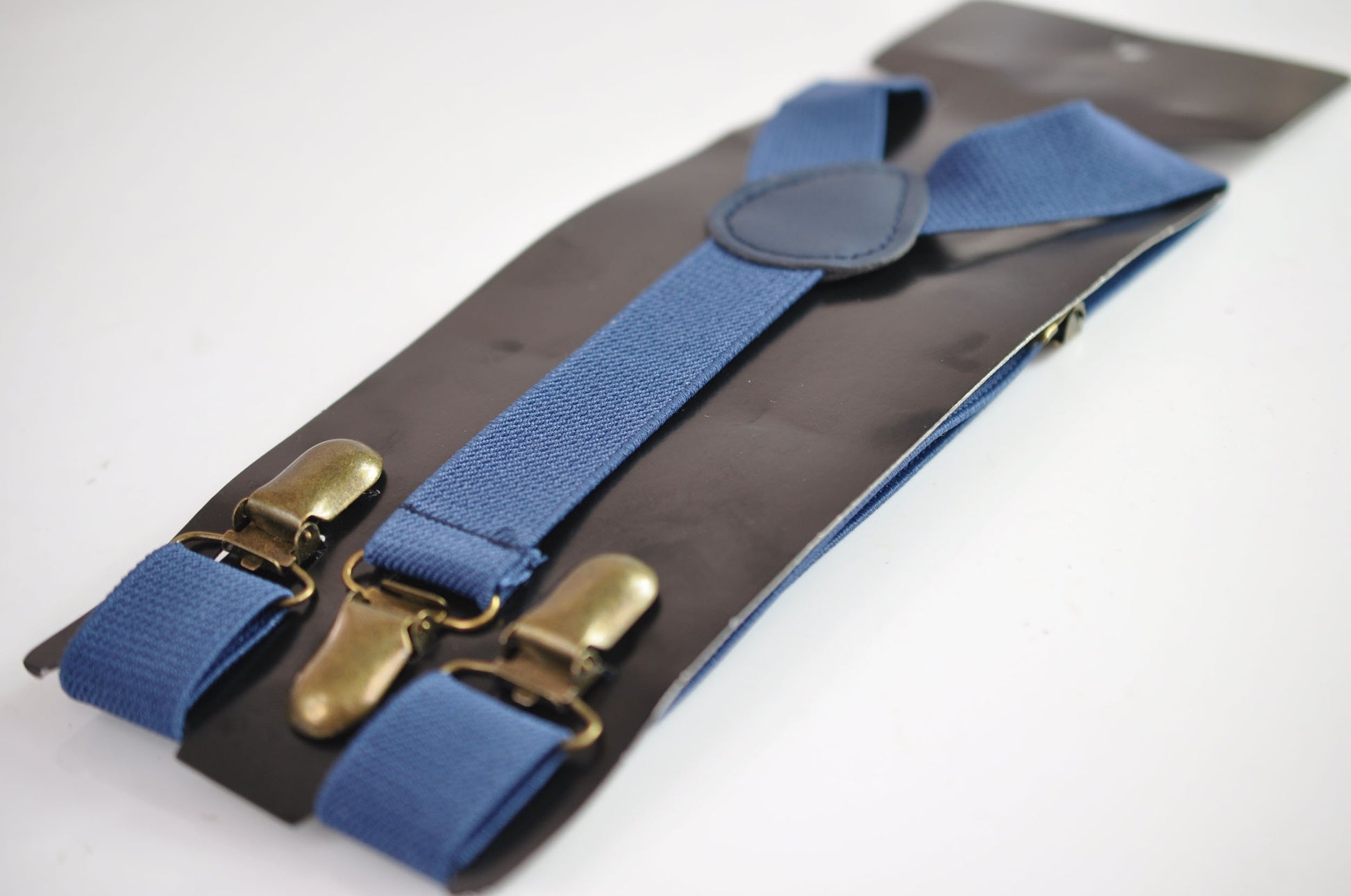 Sapphire Yale Steel Blue 25MM Elastic Y-Back Suspenders Braces Bronze Metal Clips Men Adult / Youth Teenage/ Kids Boy /Toddler Baby Infant