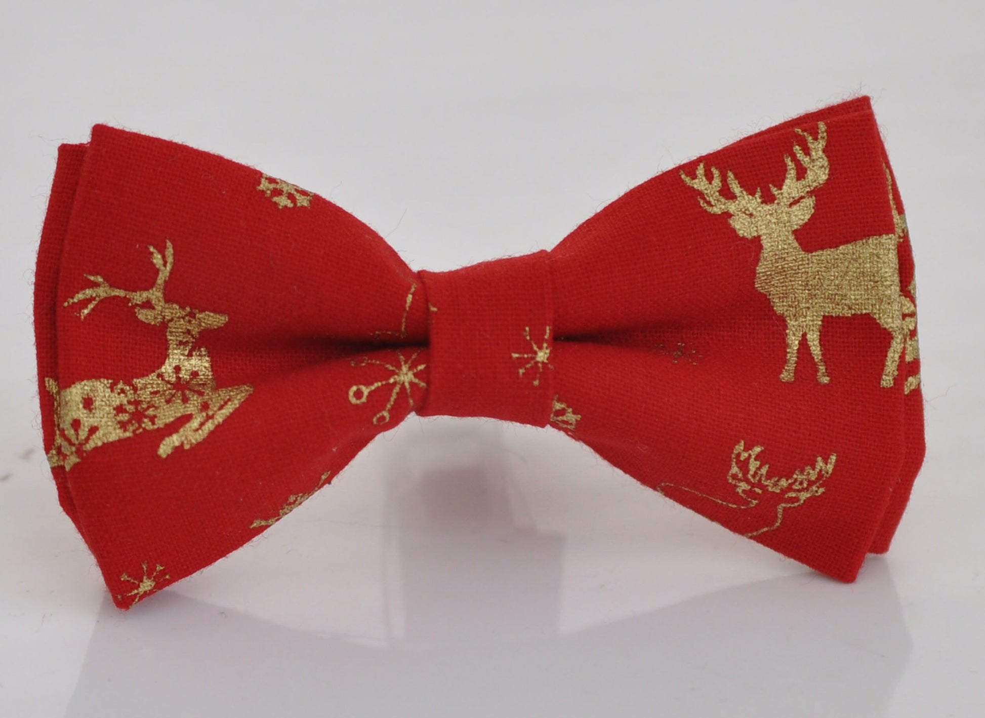 Xmas Christmas Elk Deer Red Cotton Bow tie + Matched Elastic Suspenders Braces for Men / Youth Teenage/ Boys Kids / Baby Infant Toddler