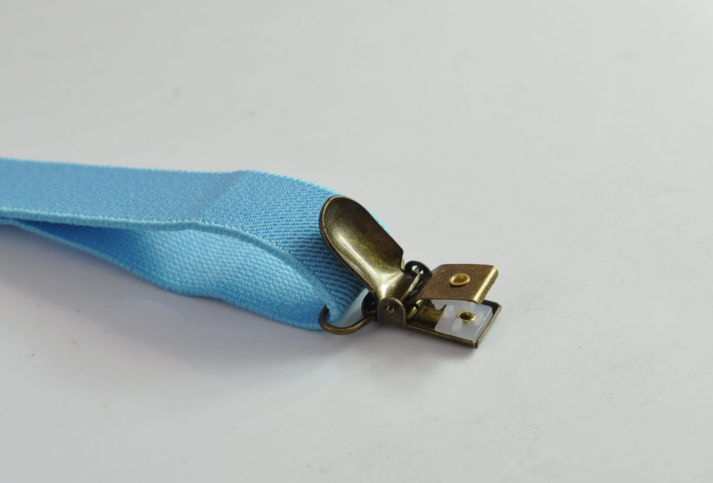 Light Blue Baby Blue 25MM Elastic Y-Back Suspenders Braces Bronze Metal Clips Men Adult / Youth Teenage/ Kids Boy /Toddler Baby Infant