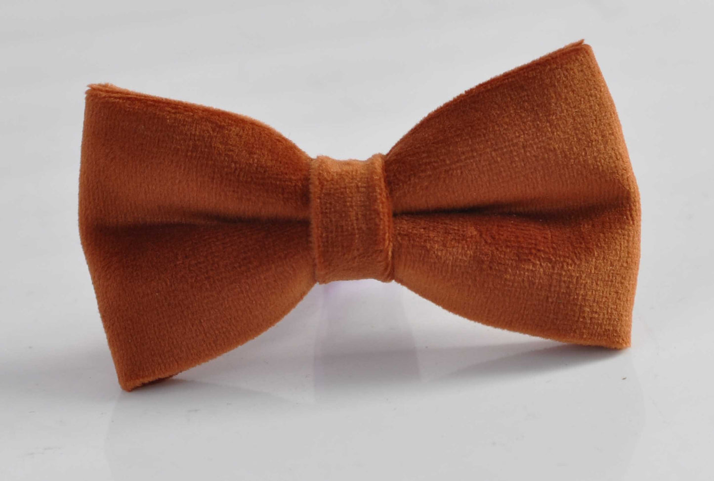 Rusty Rust Brown Velvet Bow tie + Tan Brown Elastic Leather Suspenders Braces for Men / Youth / Boys Kids / Baby Infant Toddler