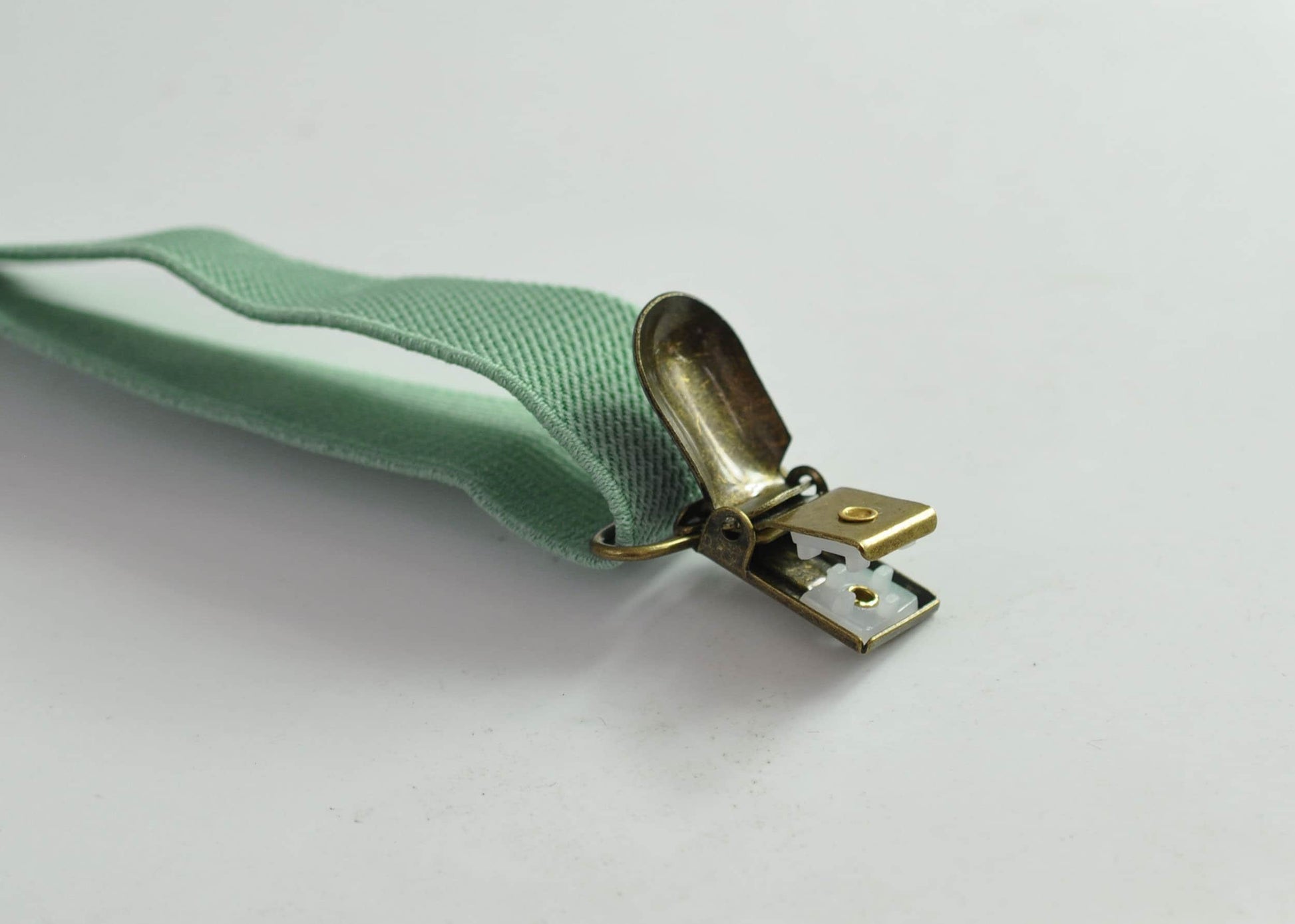 Sage Green 25MM Elastic Y-Back Suspenders Braces Bronze Metal Clips for Men Adult / Youth / Kids Boy /Toddler Baby Infant