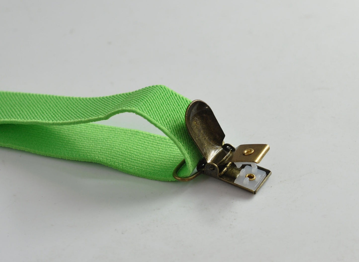 Lime Green 25MM Elastic Y-Back Suspenders Braces Bronze Metal Clips for Men Adult / Youth / Kids Boy /Toddler Baby Infant