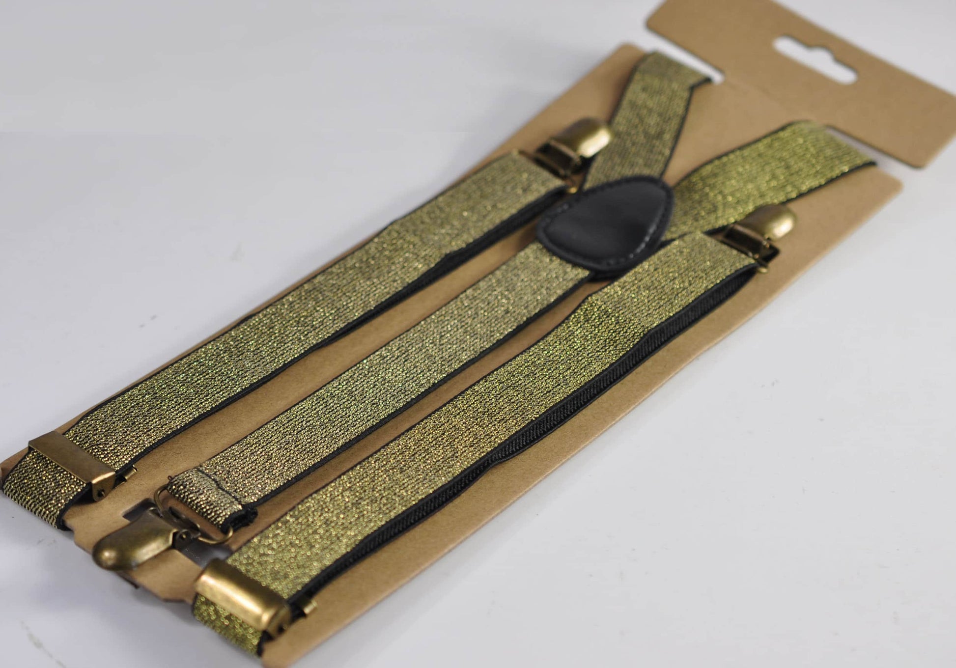 Xmas Christmas Elk Deer Green Gold Bow tie + Gold shining Elastic Suspenders Braces for Men / Youth Teenage/ Boys Kids / Baby Infant Toddler