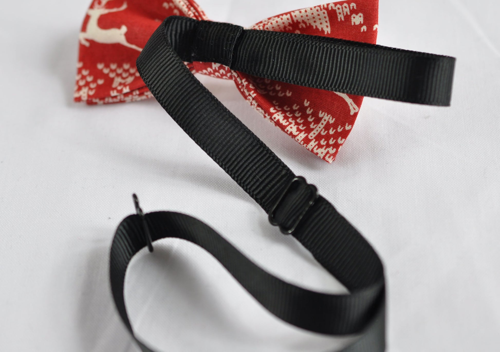 Xmas Christmas Elk Deer Red Cotton Bow tie + Tan Brown Elastic Suspenders Braces for Men / Youth Teenage/ Boys Kids / Baby Infant Toddler