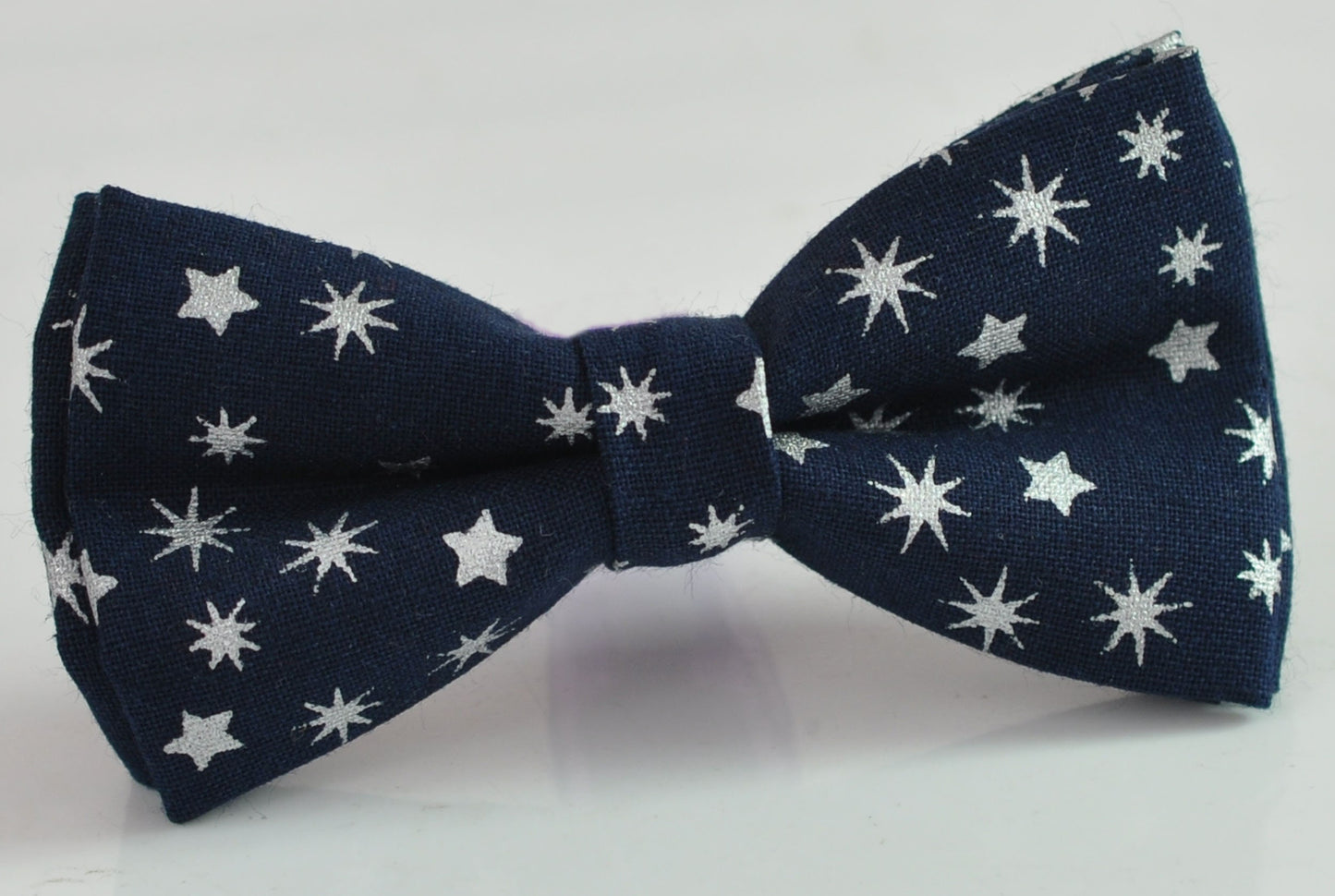 Xmas Christmas White Snowflake Stars Emerald Navy Blue 100% Cotton Pretied Bow Tie for Men Adult / Youth / Boy Kids / Baby Infant Toddler