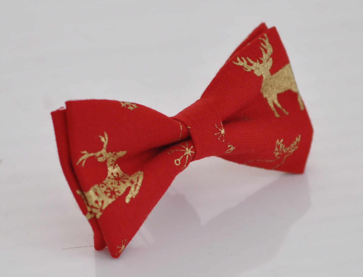 Xmas Christmas Elk Deer Red Cotton Bow tie + Matched Elastic Suspenders Braces for Men / Youth Teenage/ Boys Kids / Baby Infant Toddler