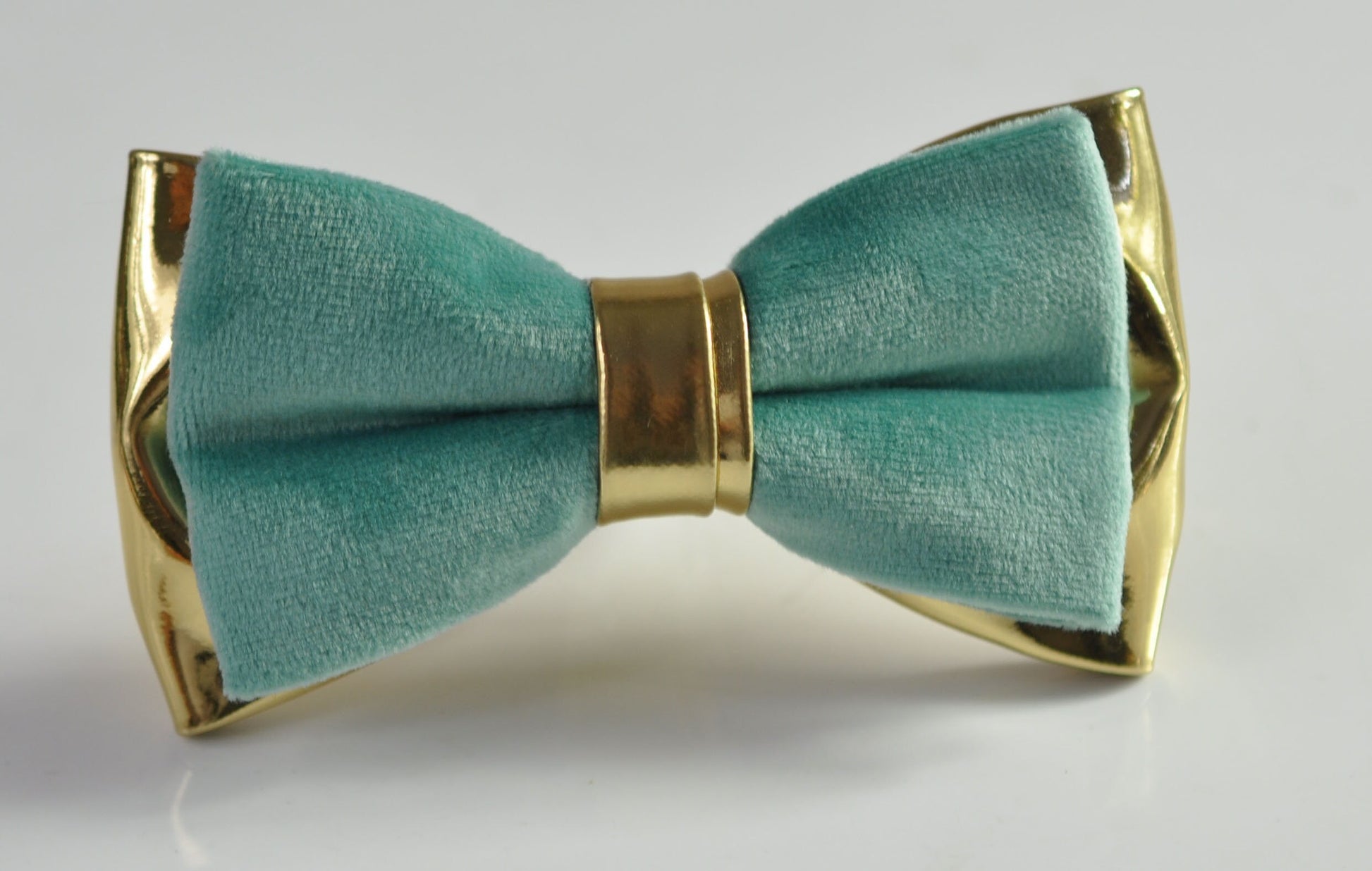 Sage Green Velvet + Gold Golden Faux Leather Pre tied Bow tie Bowtie for Men Adult / Youth Teenage / Boy Kids / Baby Infant