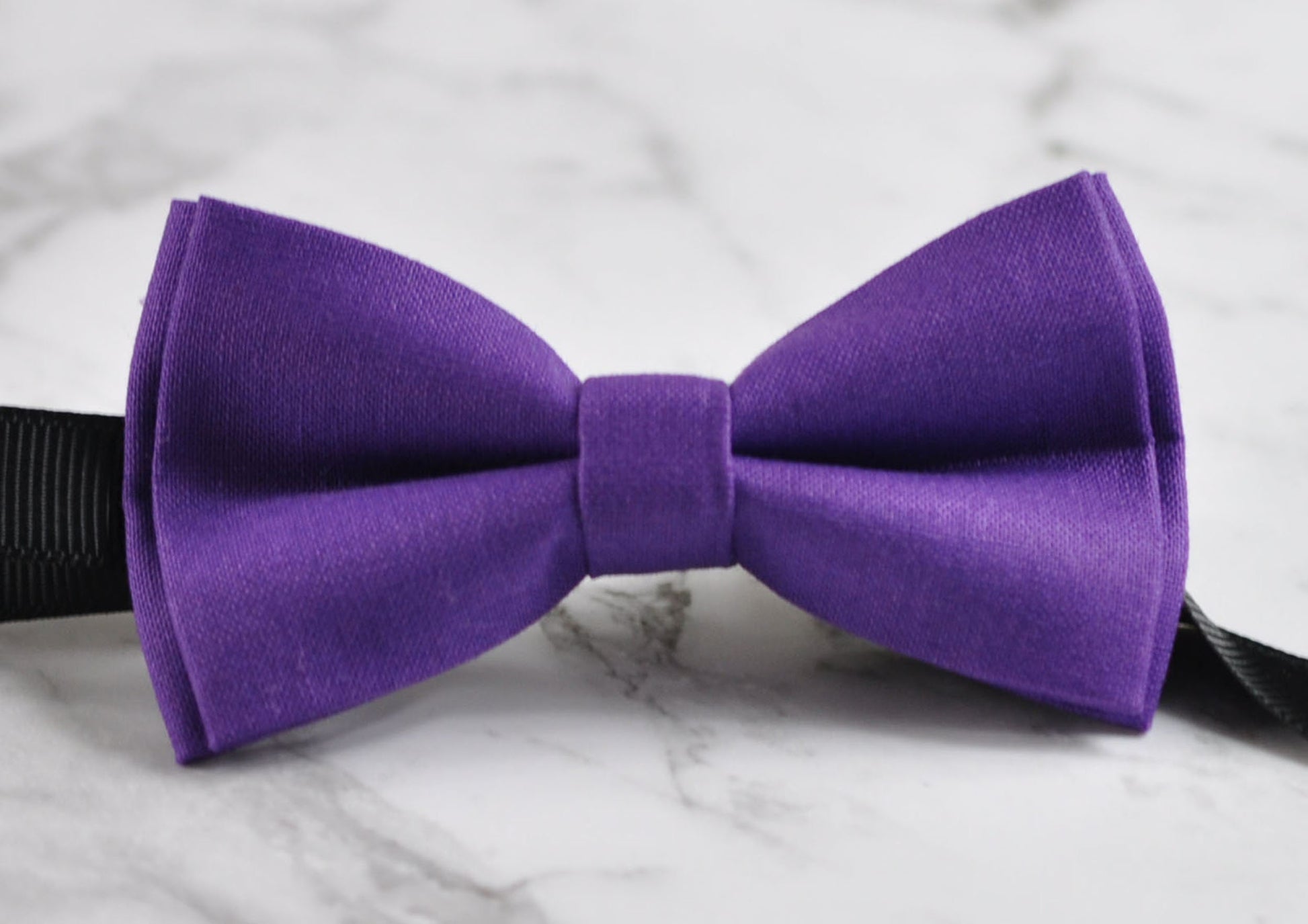 Purple Cotton Bow tie Bowtie + Tan Brown Elastic Suspenders Braces for Men / Youth / Boys Kids / Baby Infant Toddler