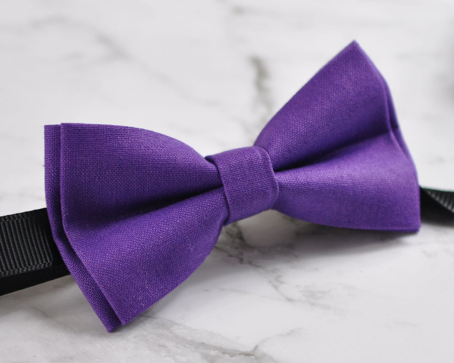 Purple Cotton Bow tie Bowtie + Tan Brown Elastic Suspenders Braces for Men / Youth / Boys Kids / Baby Infant Toddler