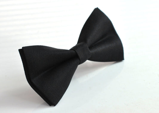 Black Pretied Cotton Bow Tie Bowtie For Men Adult / Youth Teenage / Boy Kids / Infant Toddler Baby