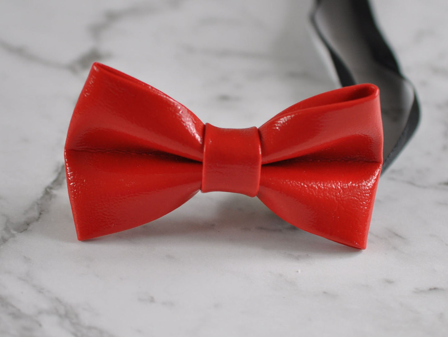 Bright Red Faux Leather Pretied Bow Tie Bowties for Men / Youth Teenage / Toddler Boy / Baby Infant Toddler Wedding Prom