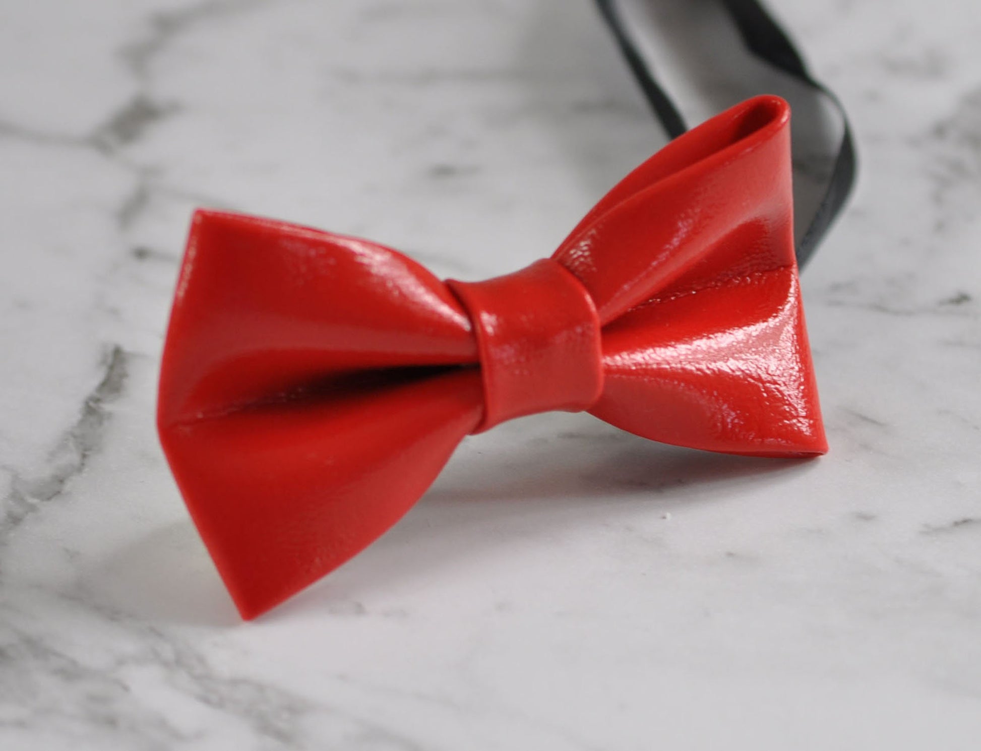 Bright Red Faux Leather Pretied Bow Tie Bowties for Men / Youth Teenage / Toddler Boy / Baby Infant Toddler Wedding Prom